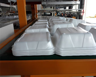 White Plastic Foam Food Container Machine Water Cooling PLC Controlled