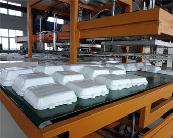 White Plastic Foam Food Container Machine Water Cooling PLC Controlled